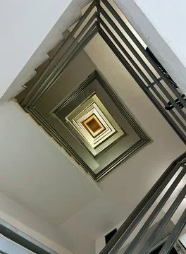 Ascending Perspective: Unique Downview Staircase Stock Photos