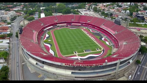 Ascending Pull Back Over Morumbi Stadium Of Sao Paulo Futebol Clube Vídeo Stock 342653640