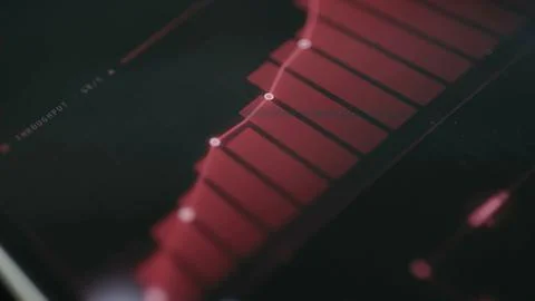 Ascending red throughput bars and connected data points appear Stock Photos