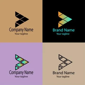 Ascending Segments logo design Stock Illustration