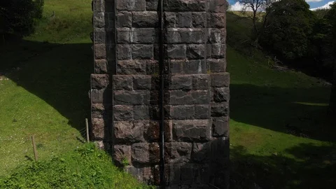 Ascending shot looking at the Dent Head Viaduct 1 (V395) Stock Footage 112038698