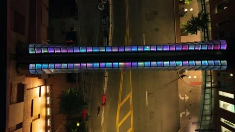 Ascending shot of rainbow bridge 스톡 동영상 214030906