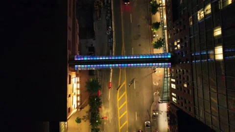 Ascending shot of rainbow bridge 스톡 동영상 214030990