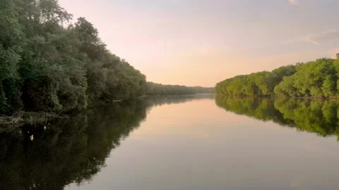 Ascending shot of river Stock Footage 135277737