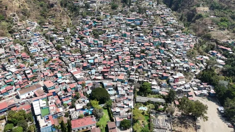Ascending on the small town Stock Footage 267688056
