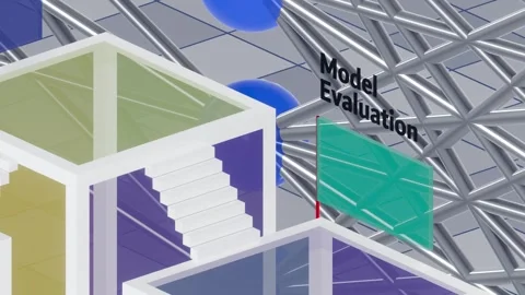 Ascending the Steps of Network Building: From Data Prep to Model Deployment, 3D Stock Footage 265966132