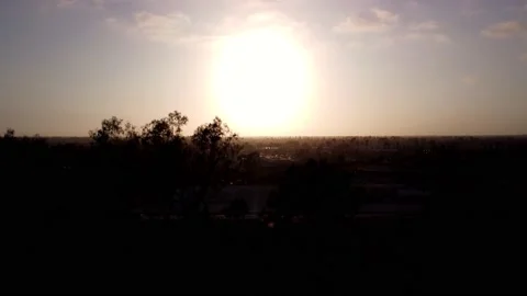 Ascending sunset view over Southern California Video stock 154386038