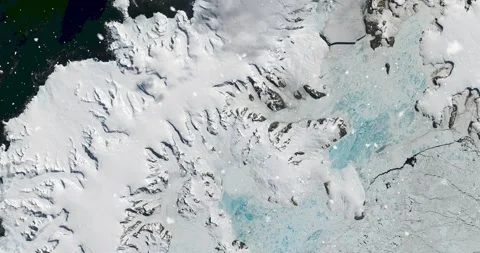 Ascending through falling snow over Larsen Ice Shelf, Antarctica. Two versions Stock Footage 268298717