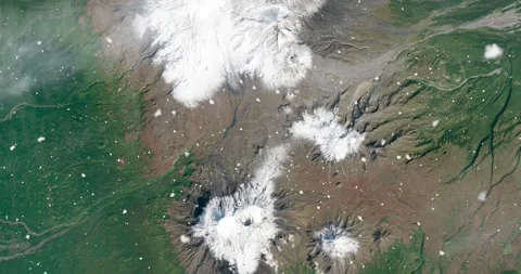 Ascending through falling snow over Kamchatka Peninsula, Russia. Two versions Stock Footage 268306490