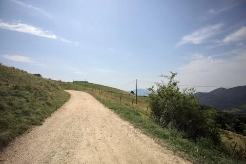 Ascending trail in the mountain Stock Photos