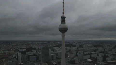Ascending on TV Tower Stock Footage 237364492
