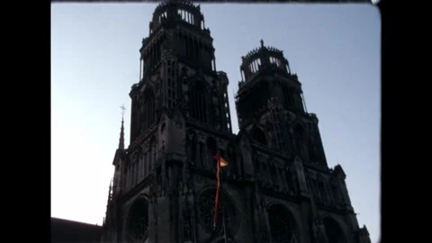 Ascending View of Cathedral Towers Stock Footage 274220582