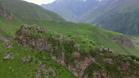 Ascending view Hidden gem - Arsha fortress built in XVI century - defense f.. Vídeos de archivo 312491699
