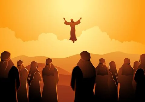 The ascension of Jesus Stock Illustration