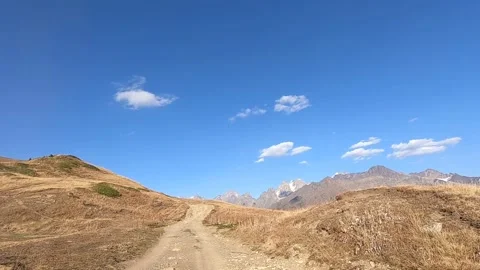 Ascent to Mount Ushba by car Video stock 150236279