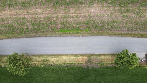 Ascent over a road Stock Footage 157007973