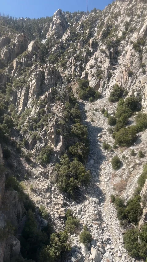 Ascent through Chino Canyon Stock Footage 175812098