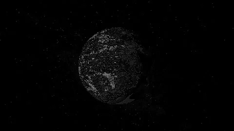 ASCII art rotating earth Stock Footage 288119230