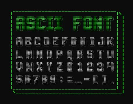 ASCII Font Illustrazione stock