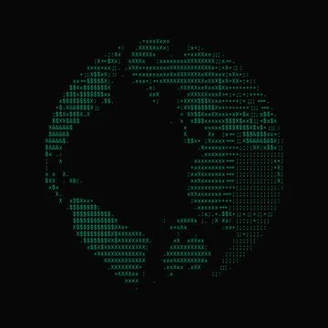 ASCII Globe Digital Network Technology Illustration Stock Illustration
