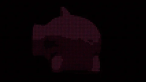ASCII Pink Pig Rotating Loop Animation Stock Footage 336926506