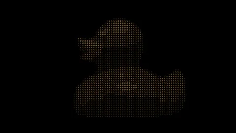 ASCII Rubber Duck Rotating Loop Animation Stock Footage 336707973