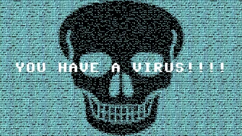 ASCII skull office work hit virus Stock Footage 83568600
