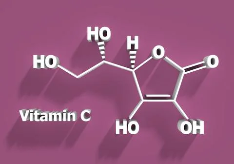 Ascorbic acid formula Stock Illustration