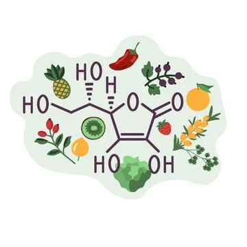 Ascorbic acid illustration Stock Illustration