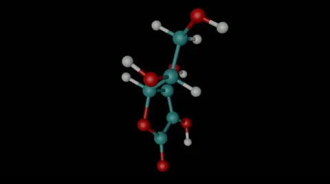Ascorbic acid molecule with alpha channel Vidéo 13128098