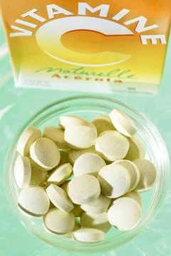  Ascorbic acid Natural vitamin C, prepared from the acerola, small fruit v... Stock Photos
