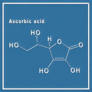 Ascorbic acid Structural chemical formula Ascorbic acid Structural chemica... Stock Photos