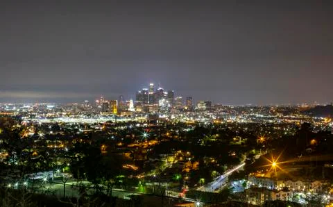 Ascot Hills Park Los Angeles At Night Stock Photos