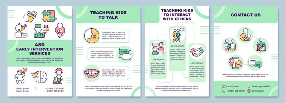 ASD early intervention services brochure template Stock Illustration