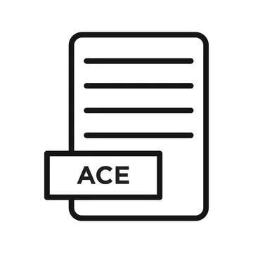 ASE File Document Icon Black line art vector 库存插图