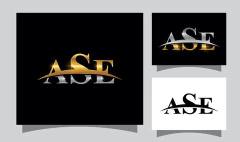ASE Monogram Initial Logo Vector Sign Stock Illustration