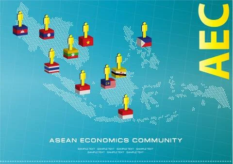Asean Flag illustration, for background ( Stock Illustration