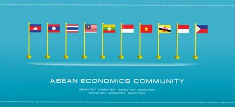 Asean Flag illustration, for background Stock Illustration