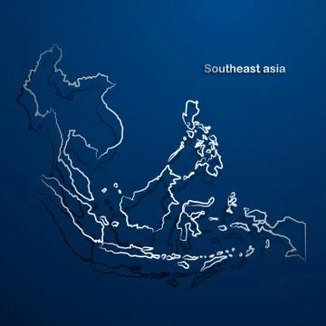 Asean map Stock Illustration