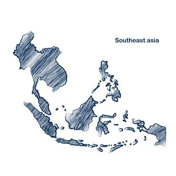 Asean map Stock Illustration