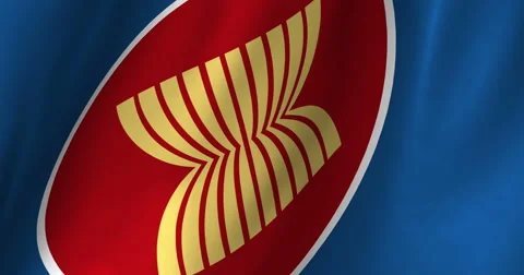 Asean Waving Flag-4K Stock Footage 47582422