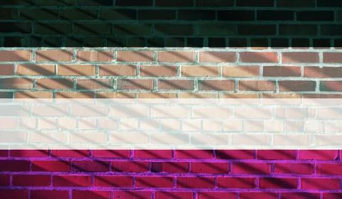 Asexual Flag projected on a sunny brick wall background Illustrazione stock