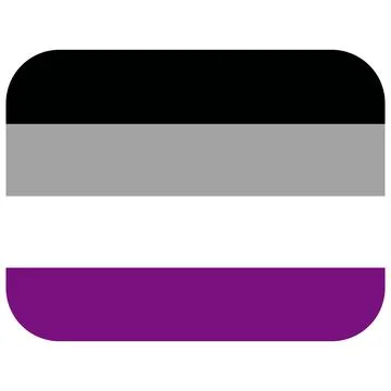 Asexual Lgbt Pride Flag Rounded Icon Stock Illustration