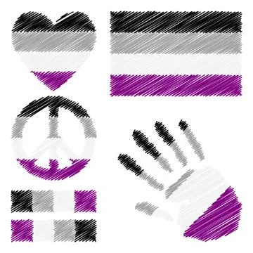 Asexual pride design elements. Stock Illustration