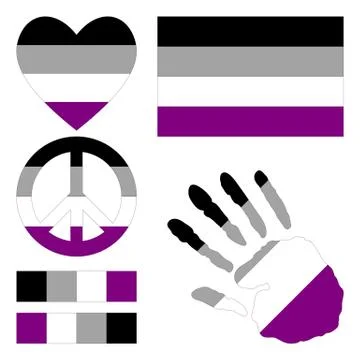 Asexual pride design elements. Stock Illustration