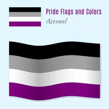 Asexual pride flag with correct color scheme. Stock Illustration
