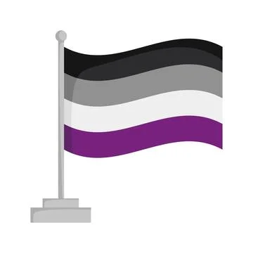 Asexual pride flag isolated on white background Vector Illustration Stock Illustration