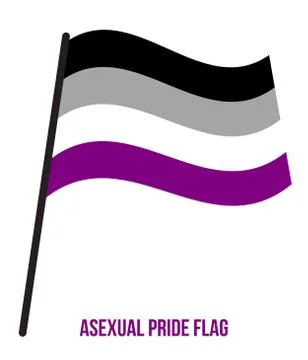 Asexual Pride Flag Waving Vector Illustration Designed with Correct Color Stock Illustration