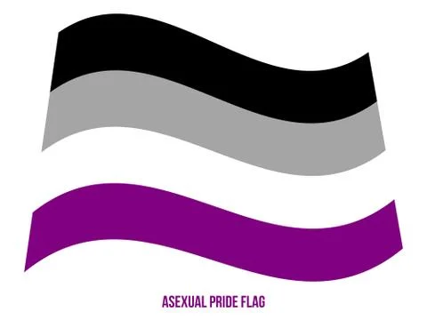 Asexual Pride Flag Waving Vector Illustration Designed with Correct Color Scheme Stock Illustration