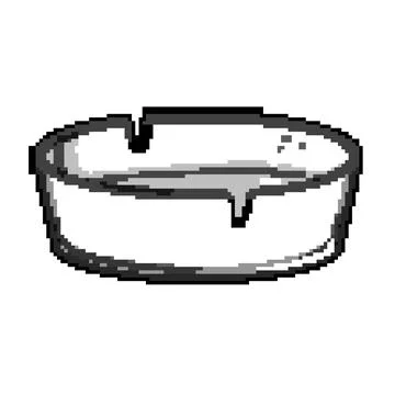 Ash ashtray pixel art vector illustration Stock Illustration